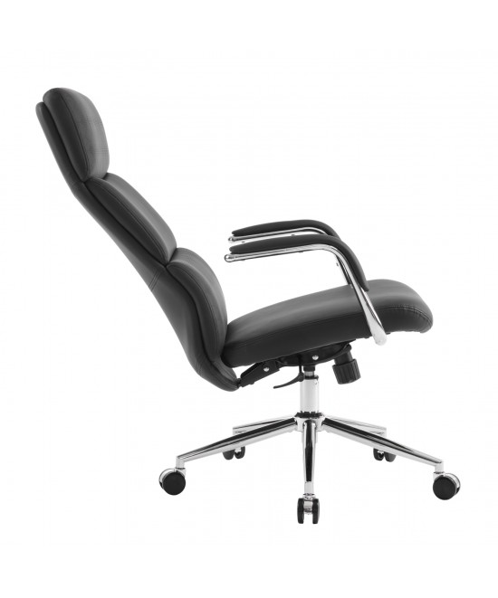 ΚΑΡΕΚΛΑ ΓΡΑΦΕΙΟΥ MEITE HM18353.01 ΜΑΥΡΟ PU ΔΕΡΜΑ--ΒΑΣΗ ΧΡΩΜΙΟΥ 66x71x127Υεκ