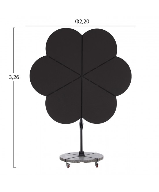 ΟΜΠΡΕΛΑ ΜΕ ΒΑΣΗ ΣΕΙΡΑ CANNOPY (flower) HM21286.01 ΑΛΟΥΜΙΝΙΟ-ΓΡΑΝΙΤΗΣ-ΜΟΛΥΒΙ ΧΡΩΜΑ 2,38x2,2μ