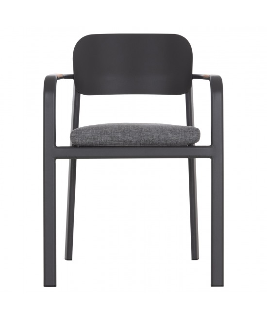 ΠΟΛΥΘΡΟΝΑ ΤΡΑΠΕΖΑΡΙΑΣ ELARA HM6414.01 ΓΚΡΙ ΑΛΟΥΜΙΝΙΟ-OLEFIN--ΞΥΛΟ TEAK 56x62x78Υεκ.