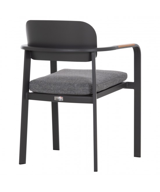 ΠΟΛΥΘΡΟΝΑ ΤΡΑΠΕΖΑΡΙΑΣ ELARA HM6414.01 ΓΚΡΙ ΑΛΟΥΜΙΝΙΟ-OLEFIN--ΞΥΛΟ TEAK 56x62x78Υεκ.