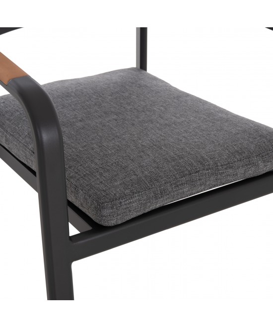 ΠΟΛΥΘΡΟΝΑ ΤΡΑΠΕΖΑΡΙΑΣ ELARA HM6414.01 ΓΚΡΙ ΑΛΟΥΜΙΝΙΟ-OLEFIN--ΞΥΛΟ TEAK 56x62x78Υεκ.