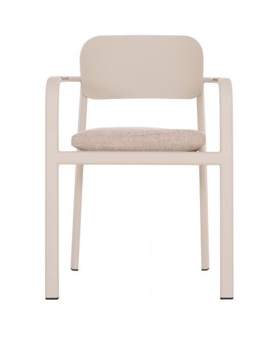 ΠΟΛΥΘΡΟΝΑ ΤΡΑΠΕΖΑΡΙΑΣ ELARA HM6414.05 ΜΠΕΖ ΑΛΟΥΜΙΝΙΟ-OLEFIN--ΞΥΛΟ TEAK 56x62x78Υεκ.