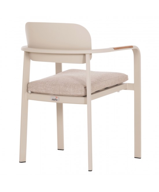 ΠΟΛΥΘΡΟΝΑ ΤΡΑΠΕΖΑΡΙΑΣ ELARA HM6414.05 ΜΠΕΖ ΑΛΟΥΜΙΝΙΟ-OLEFIN--ΞΥΛΟ TEAK 56x62x78Υεκ.