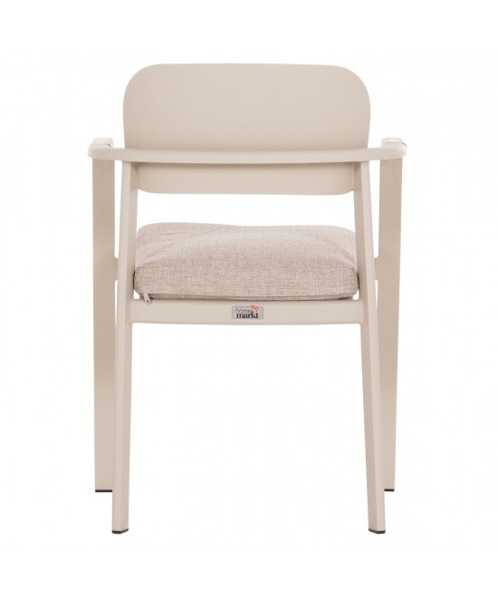 ΠΟΛΥΘΡΟΝΑ ΤΡΑΠΕΖΑΡΙΑΣ ELARA HM6414.05 ΜΠΕΖ ΑΛΟΥΜΙΝΙΟ-OLEFIN--ΞΥΛΟ TEAK 56x62x78Υεκ.