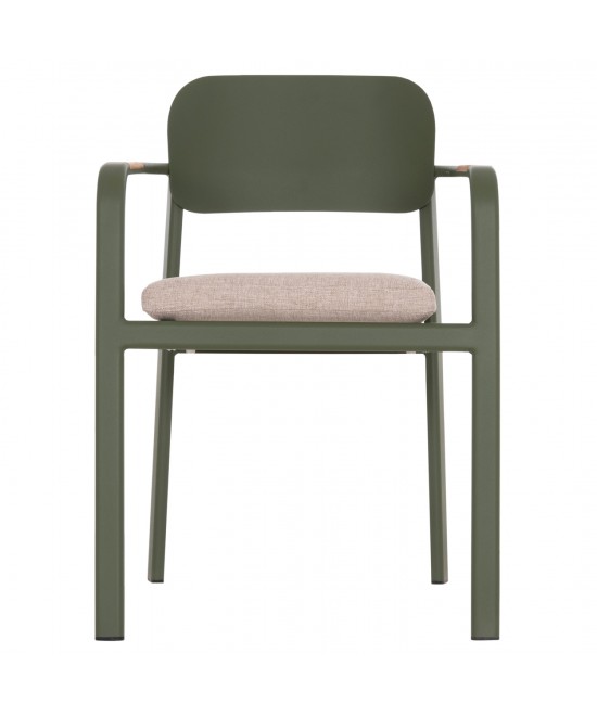 ΠΟΛΥΘΡΟΝΑ ΤΡΑΠΕΖΑΡΙΑΣ ELARA HM6414.06 ΠΡΑΣΙΝΟ ΑΛΟΥΜΙΝΙΟ-ΜΠΕΖ OLEFIN--TEAK 56x62x78Υεκ