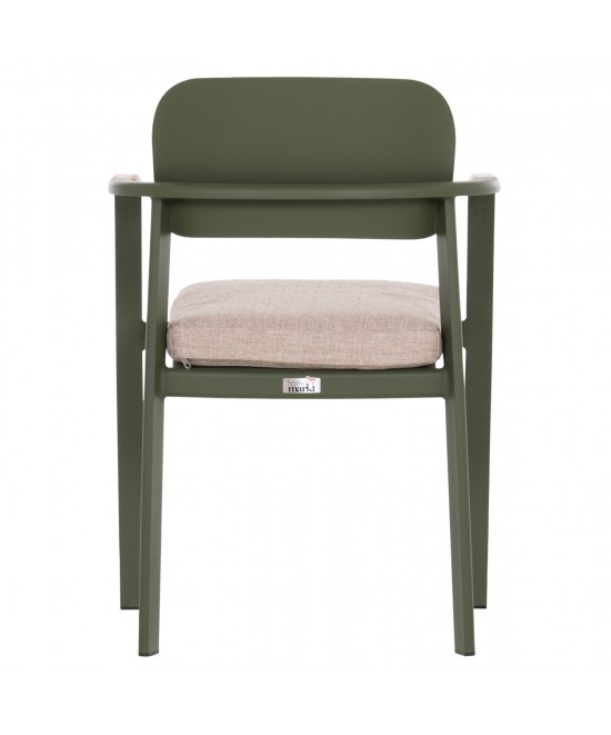 ΠΟΛΥΘΡΟΝΑ ΤΡΑΠΕΖΑΡΙΑΣ ELARA HM6414.06 ΠΡΑΣΙΝΟ ΑΛΟΥΜΙΝΙΟ-ΜΠΕΖ OLEFIN--TEAK 56x62x78Υεκ