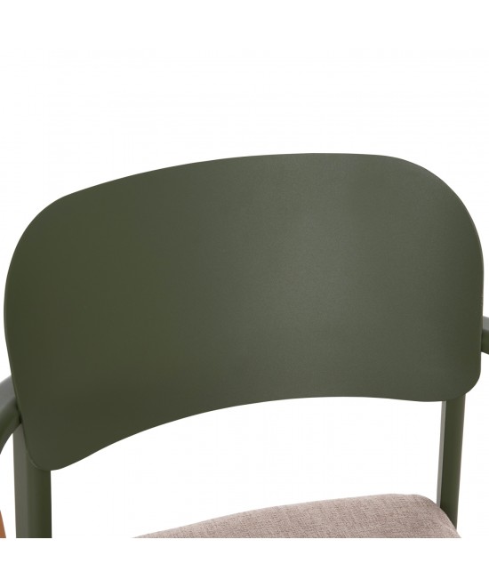 ΠΟΛΥΘΡΟΝΑ ΤΡΑΠΕΖΑΡΙΑΣ ELARA HM6414.06 ΠΡΑΣΙΝΟ ΑΛΟΥΜΙΝΙΟ-ΜΠΕΖ OLEFIN--TEAK 56x62x78Υεκ