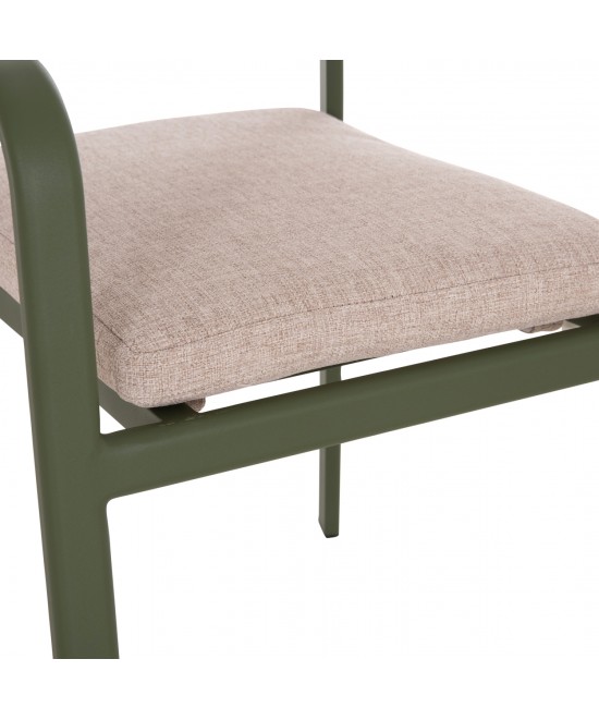 ΠΟΛΥΘΡΟΝΑ ΤΡΑΠΕΖΑΡΙΑΣ ELARA HM6414.06 ΠΡΑΣΙΝΟ ΑΛΟΥΜΙΝΙΟ-ΜΠΕΖ OLEFIN--TEAK 56x62x78Υεκ