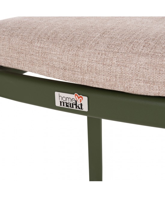 ΠΟΛΥΘΡΟΝΑ ΤΡΑΠΕΖΑΡΙΑΣ ELARA HM6414.06 ΠΡΑΣΙΝΟ ΑΛΟΥΜΙΝΙΟ-ΜΠΕΖ OLEFIN--TEAK 56x62x78Υεκ