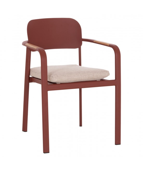 ΠΟΛΥΘΡΟΝΑ ΤΡΑΠΕΖΑΡΙΑΣ ELARA HM6414.07 ΚΕΡΑΜΙΔΙ ΑΛΟΥΜΙΝΙΟ-ΜΠΕΖ OLEFIN--TEAK 56x62x78Υεκ