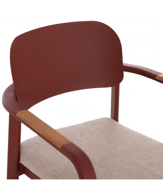 ΠΟΛΥΘΡΟΝΑ ΤΡΑΠΕΖΑΡΙΑΣ ELARA HM6414.07 ΚΕΡΑΜΙΔΙ ΑΛΟΥΜΙΝΙΟ-ΜΠΕΖ OLEFIN--TEAK 56x62x78Υεκ