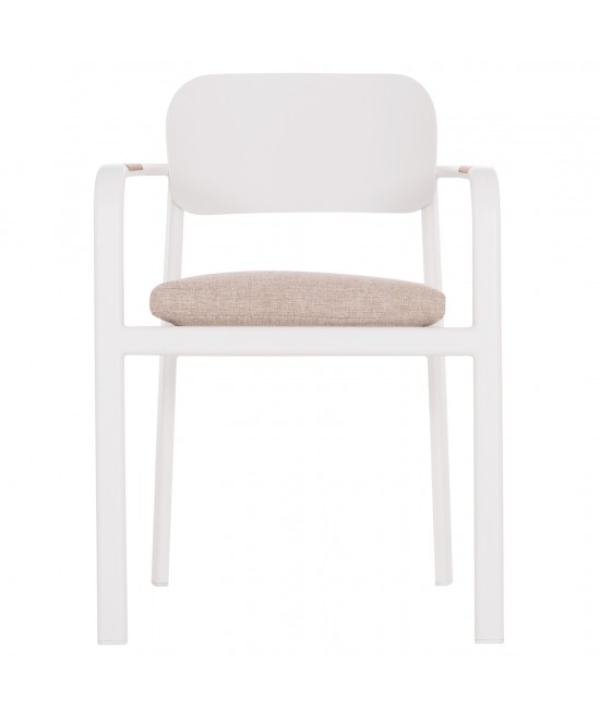 ΠΟΛΥΘΡΟΝΑ ΤΡΑΠΕΖΑΡΙΑΣ ELARA HM6414.02 ΛΕΥΚΟ ΑΛΟΥΜΙΝΙΟ-ΜΠΕΖ OLEFIN--TEAK 56x62x78Υεκ