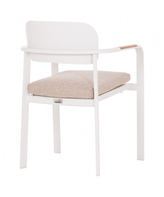 ΠΟΛΥΘΡΟΝΑ ΤΡΑΠΕΖΑΡΙΑΣ ELARA HM6414.02 ΛΕΥΚΟ ΑΛΟΥΜΙΝΙΟ-ΜΠΕΖ OLEFIN--TEAK 56x62x78Υεκ