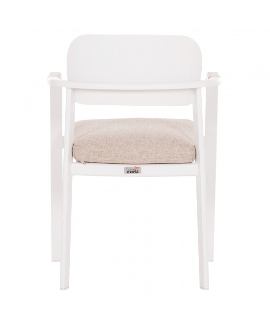 ΠΟΛΥΘΡΟΝΑ ΤΡΑΠΕΖΑΡΙΑΣ ELARA HM6414.02 ΛΕΥΚΟ ΑΛΟΥΜΙΝΙΟ-ΜΠΕΖ OLEFIN--TEAK 56x62x78Υεκ