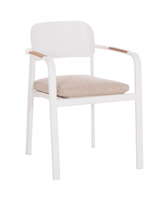 ΠΟΛΥΘΡΟΝΑ ΤΡΑΠΕΖΑΡΙΑΣ ELARA HM6414.02 ΛΕΥΚΟ ΑΛΟΥΜΙΝΙΟ-ΜΠΕΖ OLEFIN--TEAK 56x62x78Υεκ