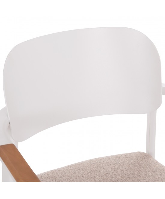 ΠΟΛΥΘΡΟΝΑ ΤΡΑΠΕΖΑΡΙΑΣ ELARA HM6414.02 ΛΕΥΚΟ ΑΛΟΥΜΙΝΙΟ-ΜΠΕΖ OLEFIN--TEAK 56x62x78Υεκ