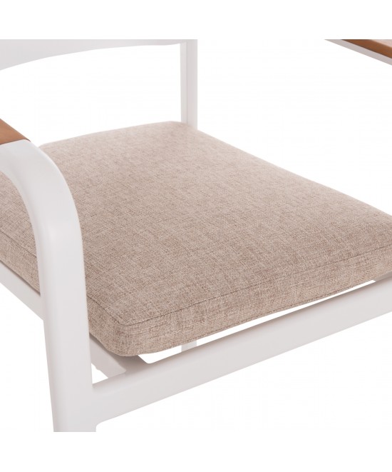 ΠΟΛΥΘΡΟΝΑ ΤΡΑΠΕΖΑΡΙΑΣ ELARA HM6414.02 ΛΕΥΚΟ ΑΛΟΥΜΙΝΙΟ-ΜΠΕΖ OLEFIN--TEAK 56x62x78Υεκ