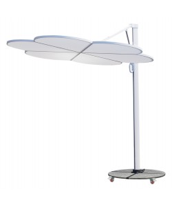 ΟΜΠΡΕΛΑ ΜΕ ΒΑΣΗ ΣΕΙΡΑ CANNOPY (flower) HM21286.02 ΑΛΟΥΜΙΝΙΟ-ΓΡΑΝΙΤΗΣ-ΛΕΥΚΟ 2,38x2,2μ