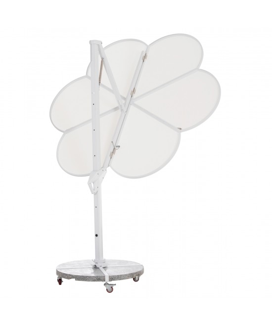 ΟΜΠΡΕΛΑ ΜΕ ΒΑΣΗ ΣΕΙΡΑ CANNOPY (flower) HM21286.02 ΑΛΟΥΜΙΝΙΟ-ΓΡΑΝΙΤΗΣ-ΛΕΥΚΟ 2,38x2,2μ
