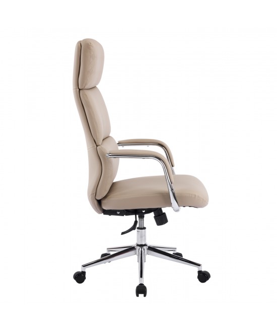 ΚΑΡΕΚΛΑ ΓΡΑΦΕΙΟΥ MEITE HM18353.02 ΜΠΕΖ PU ΔΕΡΜΑ--ΒΑΣΗ ΧΡΩΜΙΟΥ 66x71x127Υεκ