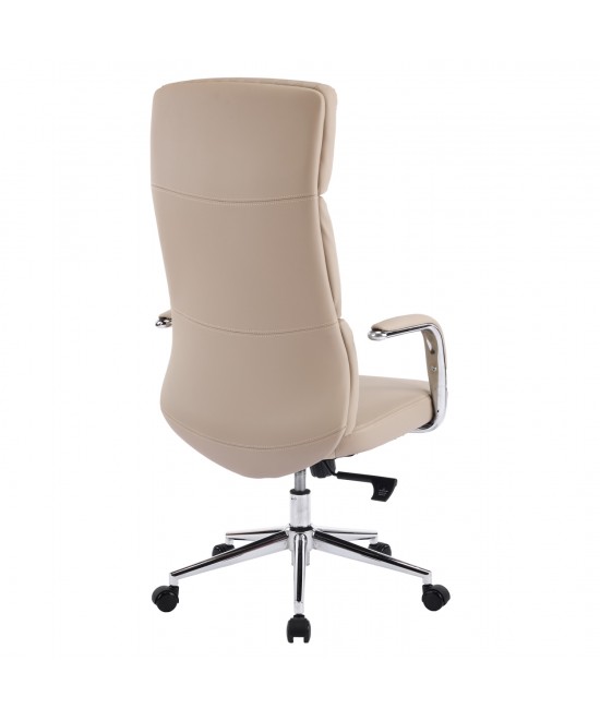 ΚΑΡΕΚΛΑ ΓΡΑΦΕΙΟΥ MEITE HM18353.02 ΜΠΕΖ PU ΔΕΡΜΑ--ΒΑΣΗ ΧΡΩΜΙΟΥ 66x71x127Υεκ