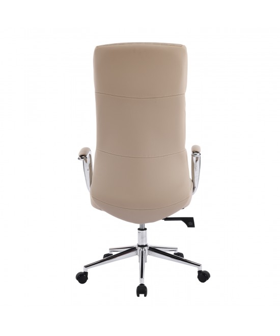 ΚΑΡΕΚΛΑ ΓΡΑΦΕΙΟΥ MEITE HM18353.02 ΜΠΕΖ PU ΔΕΡΜΑ--ΒΑΣΗ ΧΡΩΜΙΟΥ 66x71x127Υεκ