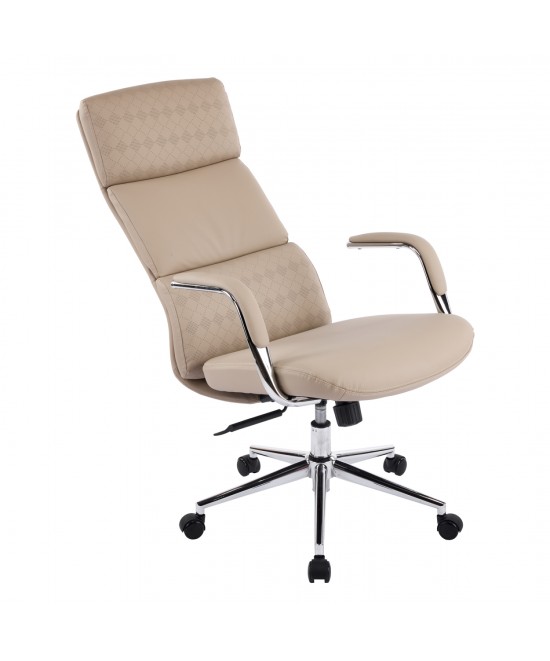 ΚΑΡΕΚΛΑ ΓΡΑΦΕΙΟΥ MEITE HM18353.02 ΜΠΕΖ PU ΔΕΡΜΑ--ΒΑΣΗ ΧΡΩΜΙΟΥ 66x71x127Υεκ