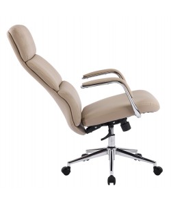 ΚΑΡΕΚΛΑ ΓΡΑΦΕΙΟΥ MEITE HM18353.02 ΜΠΕΖ PU ΔΕΡΜΑ--ΒΑΣΗ ΧΡΩΜΙΟΥ 66x71x127Υεκ