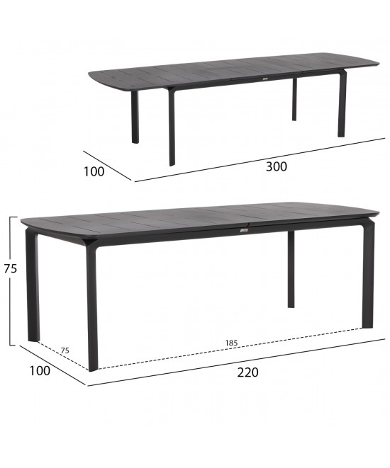 ΤΡΑΠΕΖΙ ΕΠΕΚΤΕΙΝΟΜΕΝΟ SYMPO HM6415.01 ΓΚΡΙ ΑΛΟΥΜΙΝΙΟ 220-300x100x75Υεκ
