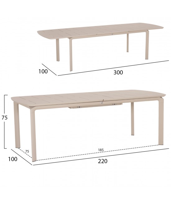 ΤΡΑΠΕΖΙ ΕΠΕΚΤΕΙΝΟΜΕΝΟ SYMPO HM6415.05 ΜΠΕΖ ΑΛΟΥΜΙΝΙΟ 220-300x100x75Υεκ