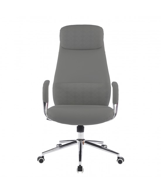 ΚΑΡΕΚΛΑ ΓΡΑΦΕΙΟΥ SONTY HM18354.10 ΑΝΟΙΧΤΟ ΓΚΡΙ PU ΔΕΡΜΑ--ΒΑΣΗ ΧΡΩΜΙΟΥ 64x68x125Υεκ