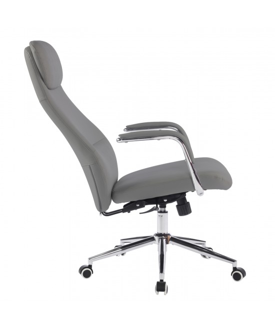 ΚΑΡΕΚΛΑ ΓΡΑΦΕΙΟΥ SONTY HM18354.10 ΑΝΟΙΧΤΟ ΓΚΡΙ PU ΔΕΡΜΑ--ΒΑΣΗ ΧΡΩΜΙΟΥ 64x68x125Υεκ