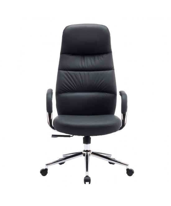 ΚΑΡΕΚΛΑ ΓΡΑΦΕΙΟΥ TEETER HM18355.01 ΜΑΥΡΟ PU ΔΕΡΜΑ--ΒΑΣΗ ΧΡΩΜΙΟΥ 67x66x121Υεκ