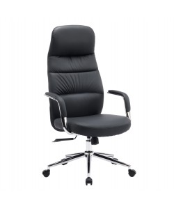 ΚΑΡΕΚΛΑ ΓΡΑΦΕΙΟΥ TEETER HM18355.01 ΜΑΥΡΟ PU ΔΕΡΜΑ--ΒΑΣΗ ΧΡΩΜΙΟΥ 67x66x121Υεκ