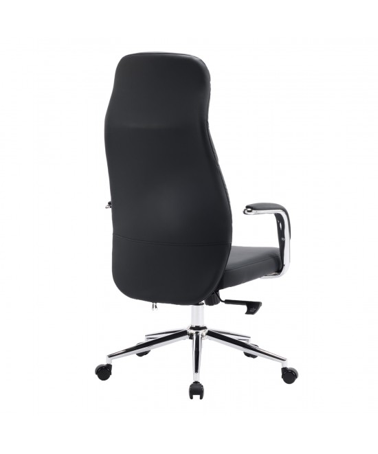 ΚΑΡΕΚΛΑ ΓΡΑΦΕΙΟΥ TEETER HM18355.01 ΜΑΥΡΟ PU ΔΕΡΜΑ--ΒΑΣΗ ΧΡΩΜΙΟΥ 67x66x121Υεκ