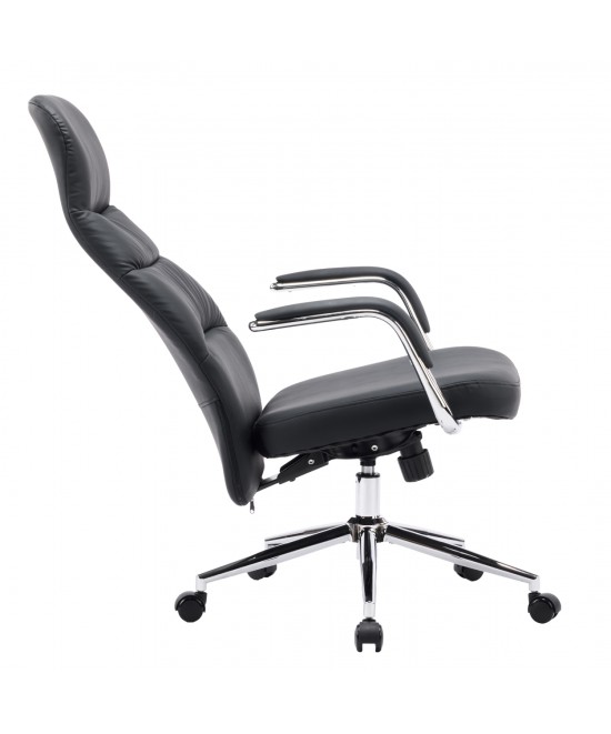 ΚΑΡΕΚΛΑ ΓΡΑΦΕΙΟΥ TEETER HM18355.01 ΜΑΥΡΟ PU ΔΕΡΜΑ--ΒΑΣΗ ΧΡΩΜΙΟΥ 67x66x121Υεκ