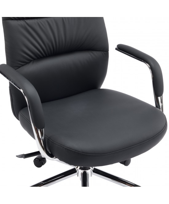 ΚΑΡΕΚΛΑ ΓΡΑΦΕΙΟΥ TEETER HM18355.01 ΜΑΥΡΟ PU ΔΕΡΜΑ--ΒΑΣΗ ΧΡΩΜΙΟΥ 67x66x121Υεκ