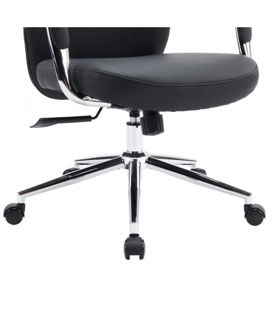 ΚΑΡΕΚΛΑ ΓΡΑΦΕΙΟΥ TEETER HM18355.01 ΜΑΥΡΟ PU ΔΕΡΜΑ--ΒΑΣΗ ΧΡΩΜΙΟΥ 67x66x121Υεκ