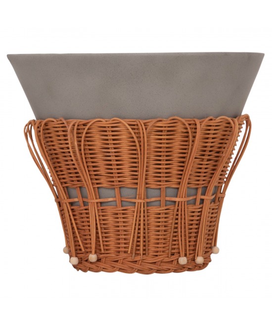 ΤΡΑΠΕΖΙ ΒΟΗΘΗΤΙΚΟ PERRAL HM18164.03S FIBER CEMENT ΓΚΡΙ-ΦΥΣΙΚΟ RATTAN--Φ42x36Υεκ