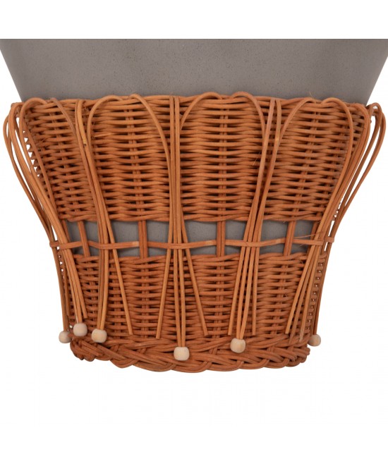 ΤΡΑΠΕΖΙ ΒΟΗΘΗΤΙΚΟ PERRAL HM18164.03S FIBER CEMENT ΓΚΡΙ-ΦΥΣΙΚΟ RATTAN--Φ42x36Υεκ