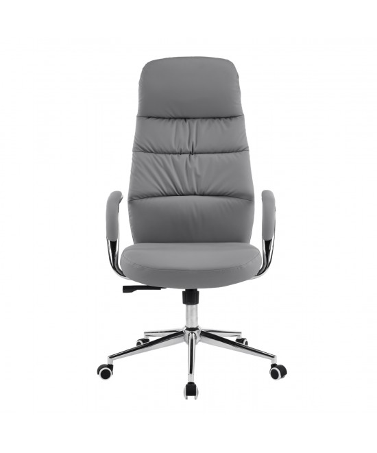 ΚΑΡΕΚΛΑ ΓΡΑΦΕΙΟΥ TEETER HM18355.10 ΓΚΡΙ PU ΔΕΡΜΑ--ΒΑΣΗ ΧΡΩΜΙΟΥ 67x66x121Υεκ