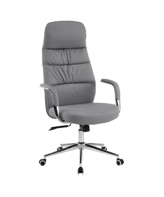 ΚΑΡΕΚΛΑ ΓΡΑΦΕΙΟΥ TEETER HM18355.10 ΓΚΡΙ PU ΔΕΡΜΑ--ΒΑΣΗ ΧΡΩΜΙΟΥ 67x66x121Υεκ