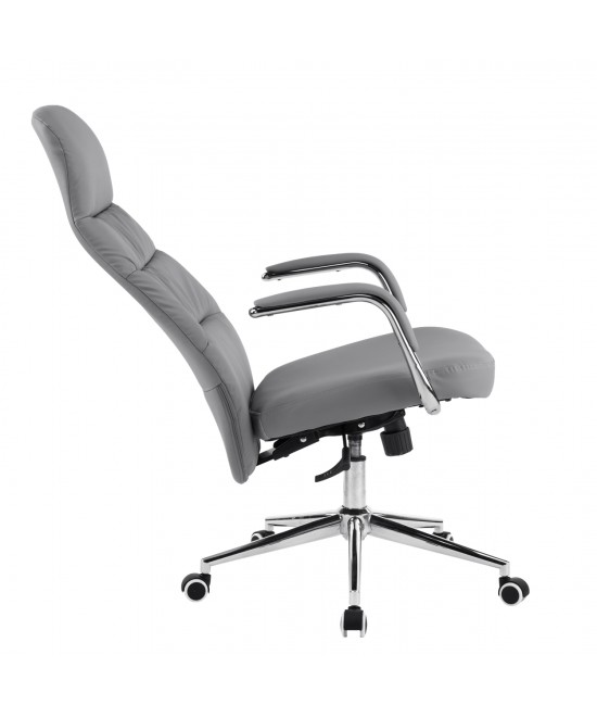 ΚΑΡΕΚΛΑ ΓΡΑΦΕΙΟΥ TEETER HM18355.10 ΓΚΡΙ PU ΔΕΡΜΑ--ΒΑΣΗ ΧΡΩΜΙΟΥ 67x66x121Υεκ