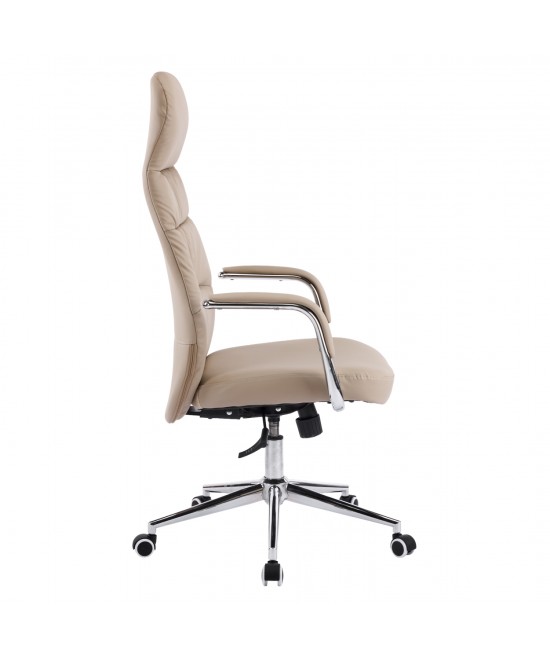 ΚΑΡΕΚΛΑ ΓΡΑΦΕΙΟΥ TEETER HM18355.02 ΜΠΕΖ PU ΔΕΡΜΑ--ΒΑΣΗ ΧΡΩΜΙΟΥ 67x66x121Υεκ