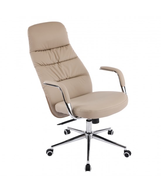 ΚΑΡΕΚΛΑ ΓΡΑΦΕΙΟΥ TEETER HM18355.02 ΜΠΕΖ PU ΔΕΡΜΑ--ΒΑΣΗ ΧΡΩΜΙΟΥ 67x66x121Υεκ