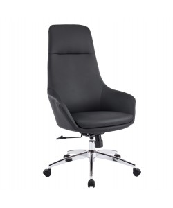 ΚΑΡΕΚΛΑ ΓΡΑΦΕΙΟΥ BEKKER HM18359.01 ΜΑΥΡΟ PU ΔΕΡΜΑ--ΒΑΣΗ ΧΡΩΜΙΟΥ 67x67x126Υεκ