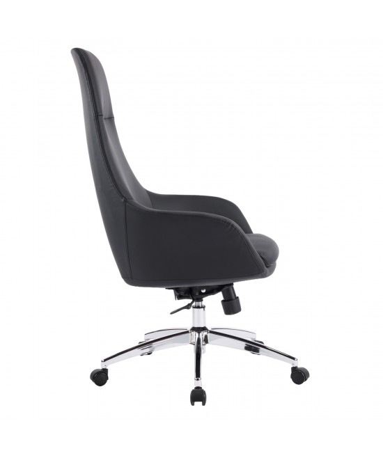 ΚΑΡΕΚΛΑ ΓΡΑΦΕΙΟΥ BEKKER HM18359.01 ΜΑΥΡΟ PU ΔΕΡΜΑ--ΒΑΣΗ ΧΡΩΜΙΟΥ 67x67x126Υεκ