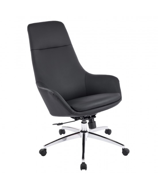 ΚΑΡΕΚΛΑ ΓΡΑΦΕΙΟΥ BEKKER HM18359.01 ΜΑΥΡΟ PU ΔΕΡΜΑ--ΒΑΣΗ ΧΡΩΜΙΟΥ 67x67x126Υεκ