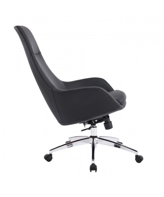 ΚΑΡΕΚΛΑ ΓΡΑΦΕΙΟΥ BEKKER HM18359.01 ΜΑΥΡΟ PU ΔΕΡΜΑ--ΒΑΣΗ ΧΡΩΜΙΟΥ 67x67x126Υεκ