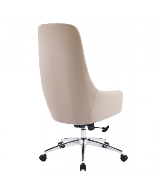 ΚΑΡΕΚΛΑ ΓΡΑΦΕΙΟΥ BEKKER HM18359.02 ΜΠΕΖ PU ΔΕΡΜΑ--ΒΑΣΗ ΧΡΩΜΙΟΥ 67x67x126Υεκ